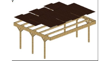 Cochera 6.06x5.03 m - 30 m2 - cobertura de PVC 