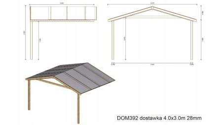 Alero de terraza 4x3 m