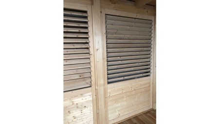 Valla, panel de madera con lamas, set – impregnado en verde