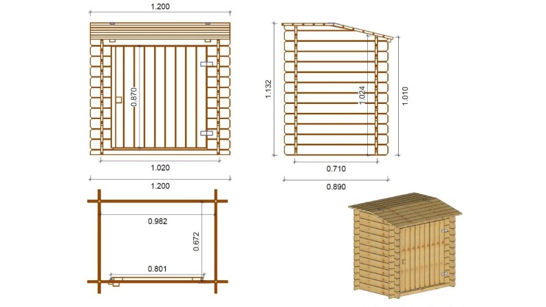 Caseta de madera para filtración 1.2x0.89 m H.1.13 m - Impregnada
