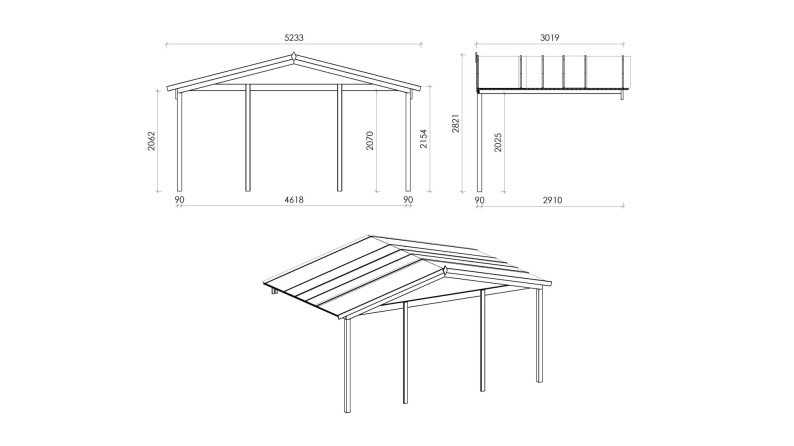Alero de terraza 5x3 m