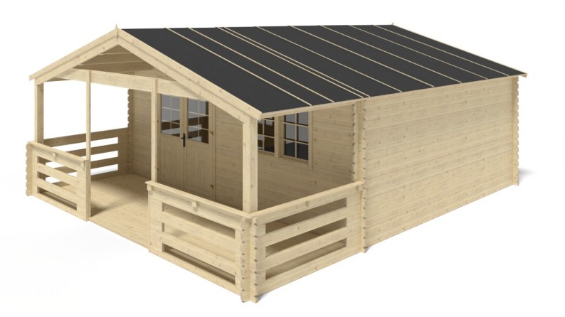 Terraza de jardín 6x2 m - Color natural