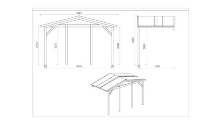 Alero de terraza 4x2 m