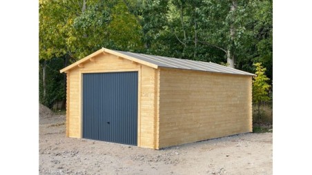 Garaje de madera 24 m2 - 4x6 m - 28 mm - Color: natural