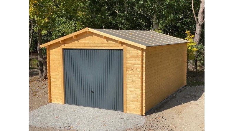 Garaje de madera 24 m2 - 4x6 m - 28 mm - Color: natural