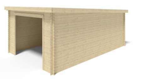Garaje de madera 24 m2 - 4x6 m - 28 mm - Color: natural