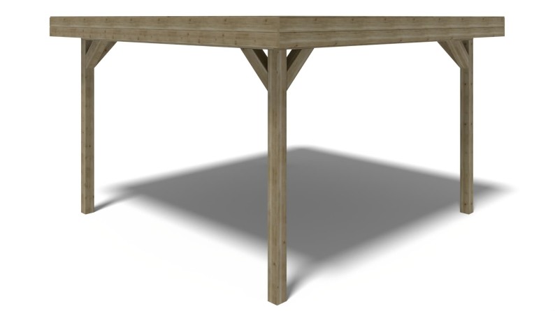 Pérgola de jardín 4.04x4.04 m - Impregnada