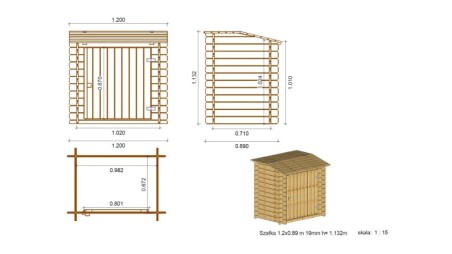 Piscina de madera 4.71x4.72 - H.1.2 m autoportante