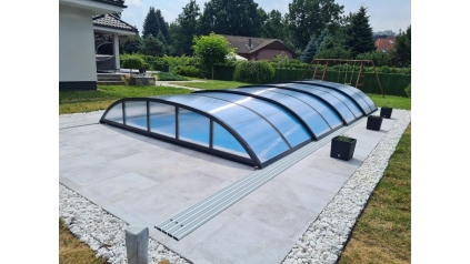 Cobertor de piscina Horizon - 8.61x4.2 m - Policarbonato celular de 8 mm - Color Antracita RAL7016