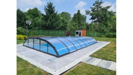 Cobertor de piscina Horizon - 8.61x4.2 m - Policarbonato celular de 8 mm - Color Antracita RAL7016