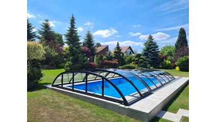 Cobertor de piscina Horizon - 8.61x4.2 m - Policarbonato compacto de 3 mm - Color Antracita RAL7016