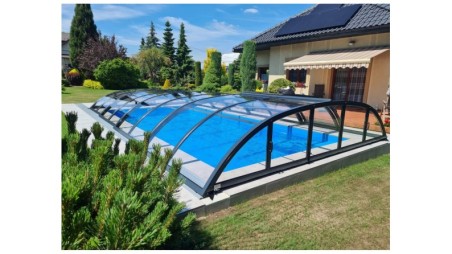 Cobertor de piscina Horizon - 8.61x4.2 m - Policarbonato compacto de 3 mm - Color Antracita RAL7016