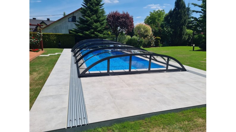 Cobertor de piscina Horizon - 8.61x4.2 m - Policarbonato compacto de 3 mm - Color Antracita RAL7016