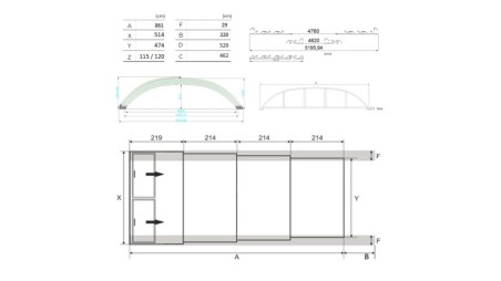Cobertor de piscina Horizon - 8.61x4.62 m - Policarbonato compacto de 3 mm - Color Antracita RAL7016