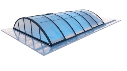 Cobertor de piscina Orbit - 6.47x3.5 m - Policarbonato celular de 8 mm - Color Antracita RAL7016