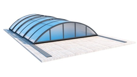 Cobertor de piscina Orbit - 6.47x3.5 m - Policarbonato celular de 8 mm - Color Antracita RAL7016