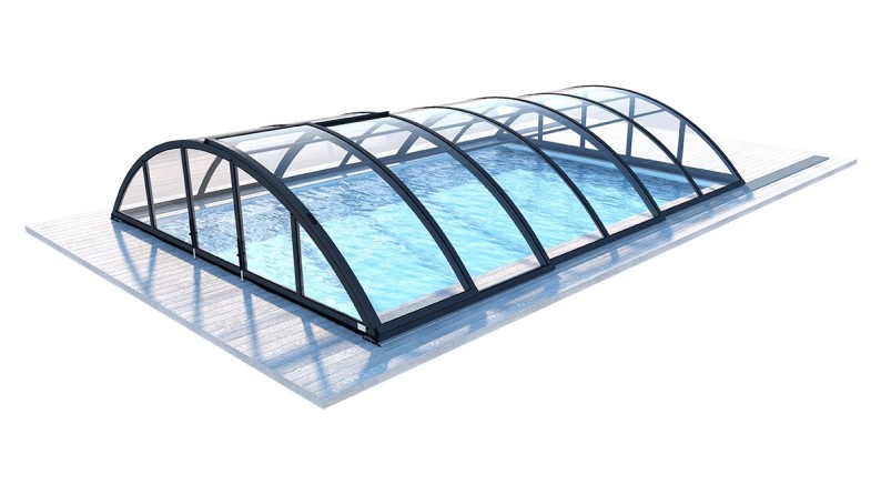 Cobertor de piscina Orbit - 6.47x3.5 m - Policarbonato compacto de 3 mm - Color Antracita RAL7016