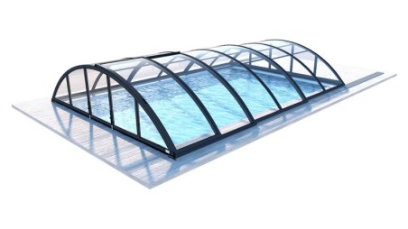 Cobertor de piscina Orbit - 6.47x3.5 m - Policarbonato compacto de 3 mm - Color Antracita RAL7016