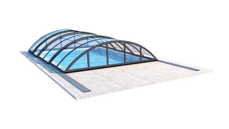 Cobertor de piscina Orbit - 6.47x3.5 m - Policarbonato compacto de 3 mm - Color Antracita RAL7016