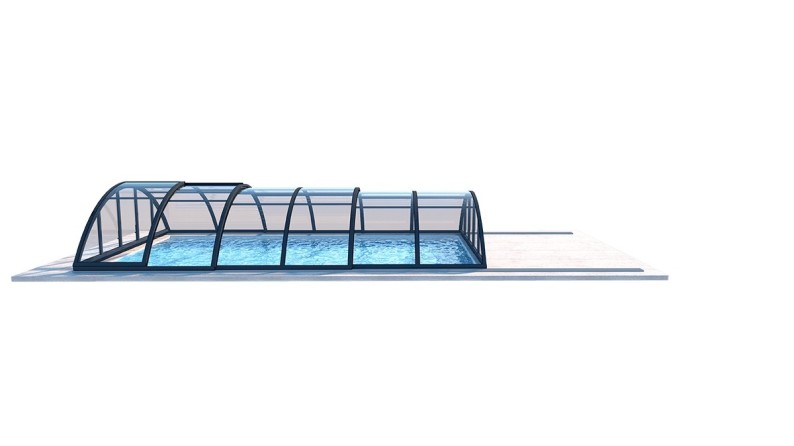 Cobertor de piscina Orbit - 6.47x3.5 m - Policarbonato compacto de 3 mm - Color Antracita RAL7016