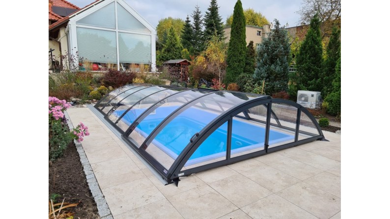 Cobertor de piscina Orbit - 6.47x3.5 m - Policarbonato compacto de 3 mm - Color Antracita RAL7016