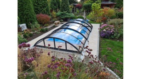 Cobertor de piscina Orbit - 6.47x3.5 m - Policarbonato compacto de 3 mm - Color Antracita RAL7016