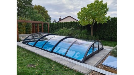 Cobertor de piscina Orbit - 6.47x3.5 m - Policarbonato compacto de 3 mm - Color Antracita RAL7016