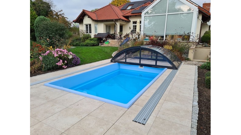 Cobertor de piscina Orbit - 6.47x3.5 m - Policarbonato compacto de 3 mm - Color Antracita RAL7016