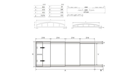 Cobertor de piscina Skyline - 8.61x4.2 m - Policarbonato celular de 8 mm - Color Antracita RAL7016