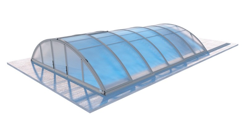 Cobertor de piscina Orbit - 6.47x3.5 m - Policarbonato celular de 8 mm - Color Gris Ral7037