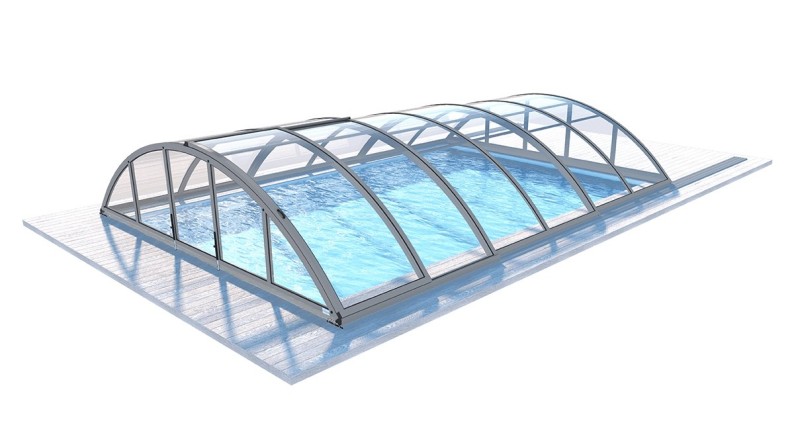 Cobertor de piscina Orbit - 6.47x3.5 m - Policarbonato compacto de 3 mm - Color Gris Ral7037