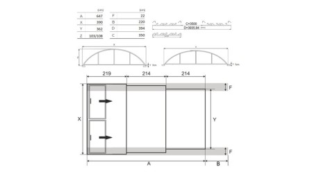 Cobertor de piscina Orbit - 6.47x3.5 m - Policarbonato compacto de 3 mm - Color Gris Ral7037