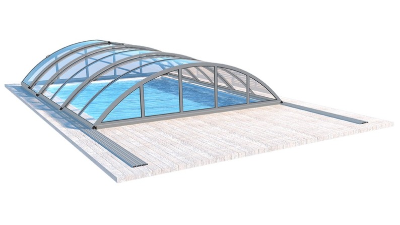 Cobertor de piscina Orbit - 6.47x3.5 m - Policarbonato compacto de 3 mm - Color Gris Ral7037
