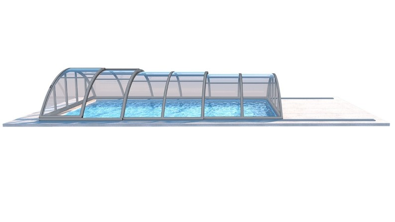 Cobertor de piscina Orbit - 6.47x3.5 m - Policarbonato compacto de 3 mm - Color Gris Ral7037
