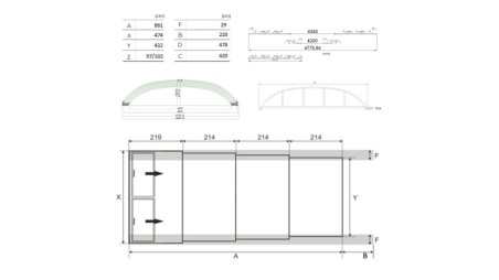 Cobertor de piscina Horizon - 8.61x4.2 m - Policarbonato compacto de 3 mm - Color Gris Ral7037