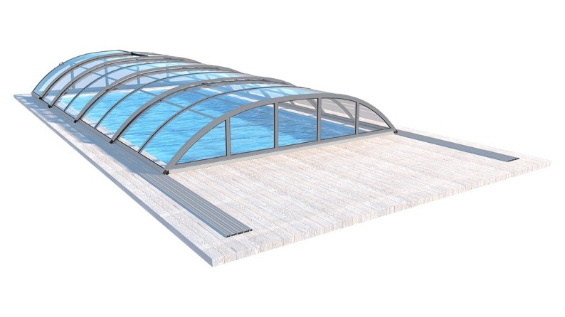 Cobertor de piscina Horizon - 8.61x4.62 m - Policarbonato compacto de 3 mm - Color Gris Ral7037