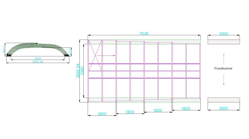 Cubiertas para piscinas Horizon - 7.03x3.36 m - Policarbonato celular de 8 mm - para piscina BAS7307