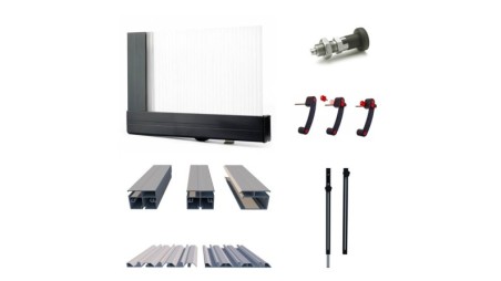 Cobertor Horizon para piscinas 4.10x3 m - BAS85. BAS785 - Policarbonato celular de 8 mm - Color Antracita RAL7016