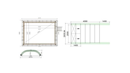 Cobertor Horizon para piscinas 4.10x3 m - BAS85. BAS785 - Policarbonato compacto de 3 mm - Color Antracita RAL7016