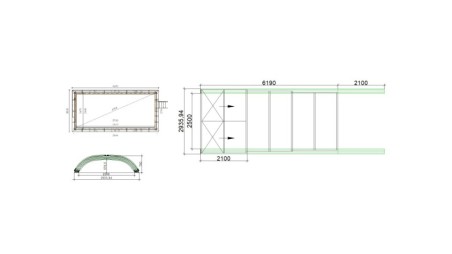Cobertor Horizon para piscinas 6.20x3 m - BAS87. BAS787 - Policarbonato celular de 8 mm - Color Antracita RAL7016