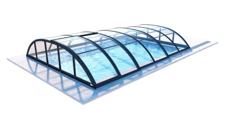 Cobertor Horizon para piscinas 6.20x3 m - BAS87. BAS787 - Policarbonato compacto de 3 mm - Color Antracita RAL7016