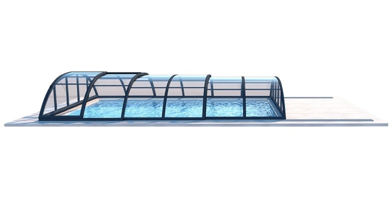 Cobertor Horizon para piscinas 6.20x3 m - BAS87. BAS787 - Policarbonato compacto de 3 mm - Color Antracita RAL7016