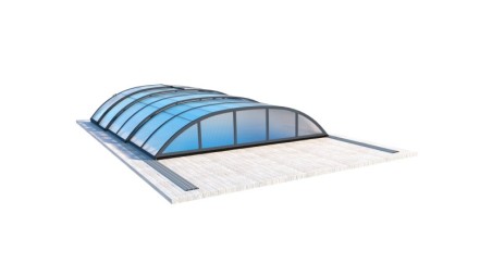 Cobertor Horizon para piscinas 7.20x4.20 m - BAS58. BAS758 - Policarbonato celular de 8 mm - Color Antracita RAL7016