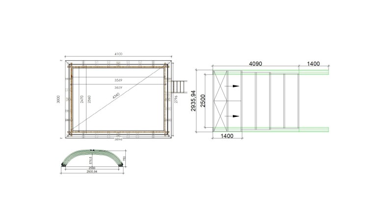 Cobertor Horizon para piscinas 4.10x3 m - BAS85. BAS785 - Policarbonato compacto de 3 mm - Color Gris Ral7037