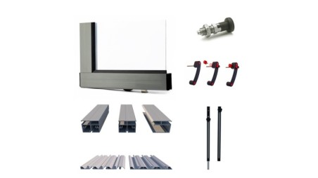 Cobertor Horizon para piscinas 6.20x3 m - BAS87. BAS787 - Policarbonato compacto de 3 mm - Color Gris Ral7037