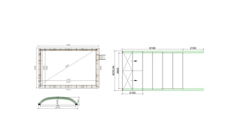 Cobertor Horizon para piscinas 6.20x4.10 m - BAS88. BAS788 - Policarbonato celular de 8 mm - Color Gris Ral7037