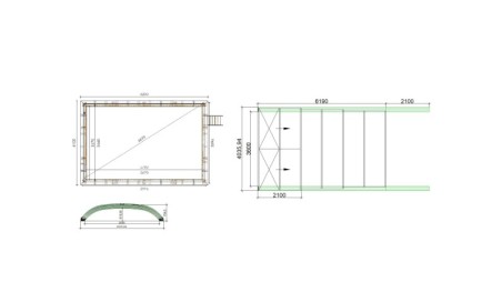 Cobertor Horizon para piscinas 6.20x4.10 m - BAS88. BAS788 - Policarbonato compacto de 3 mm - Color Gris Ral7037