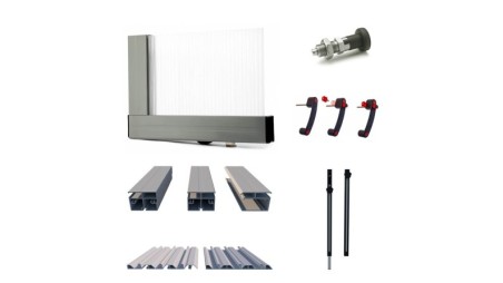 Cobertor Horizon para piscinas 7.20x4.20 m - BAS58. BAS758 - Policarbonato celular de 8 mm - Color Gris Ral7037