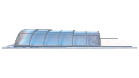 Cobertor Horizon para piscinas 7.20x4.20 m - BAS58. BAS758 - Policarbonato celular de 8 mm - Color Gris Ral7037