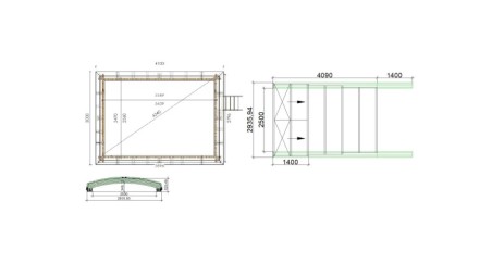Cobertor Skyline para piscinas 4.10x3 m - BAS85. BAS785 - Policarbonato compacto de 3 mm - Color Antracita RAL7016
